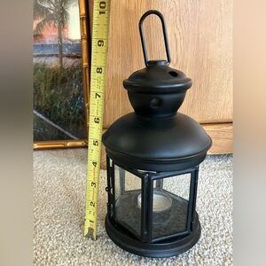 Black Metal Lantern Tea Light Candle Holder